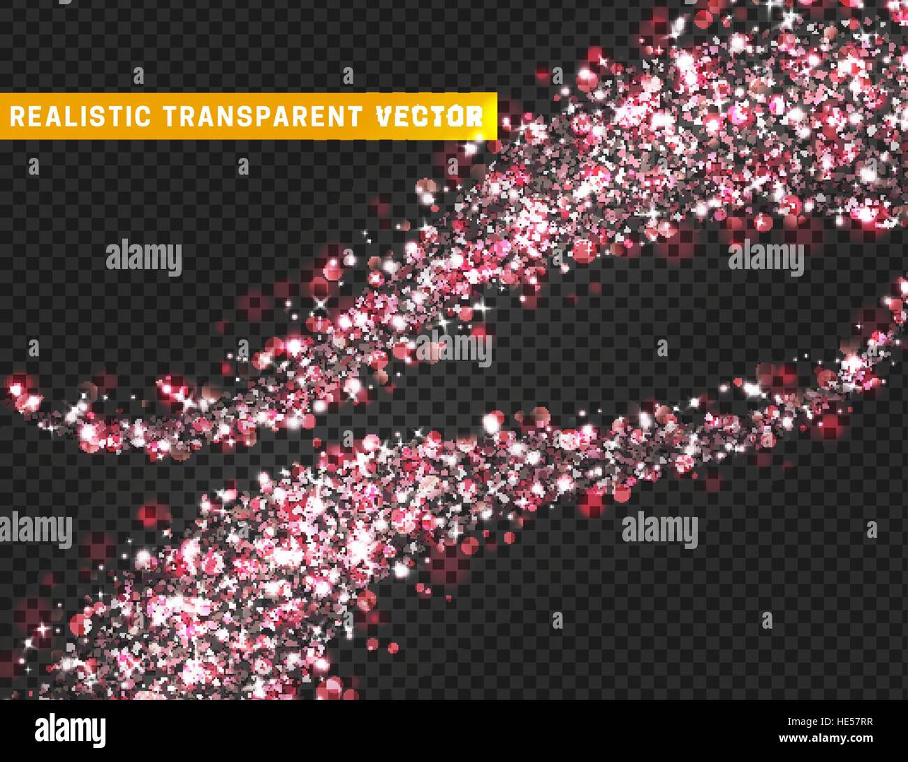 Magic light effect texture. Realistic particle glitter stars, hearts ...