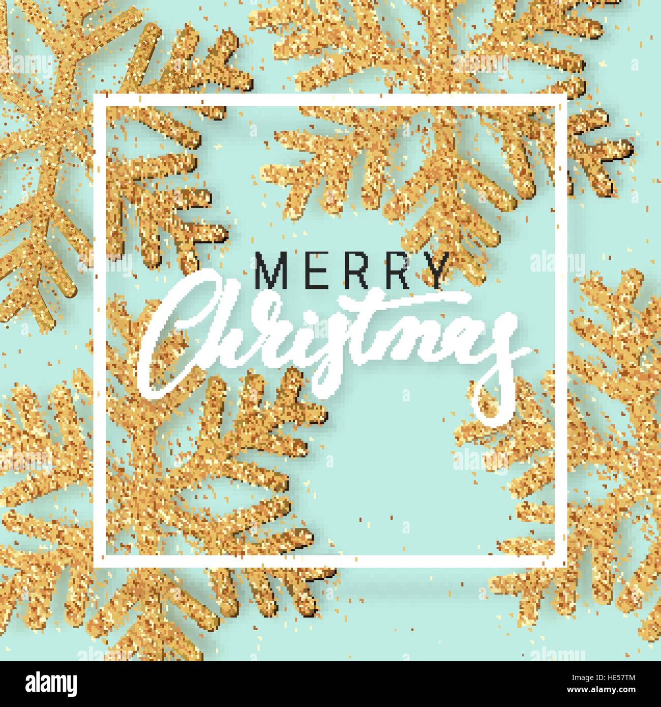 Christmas background with Shining gold Snowflakes Stock Vector Image ...