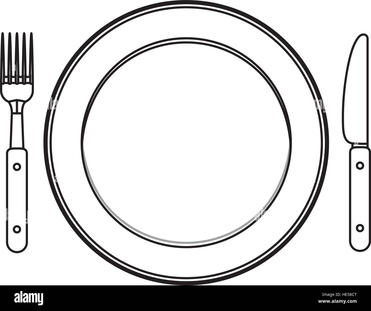 Isolated Cutlery And Plate Design Stock Vector Image & Art - Alamy