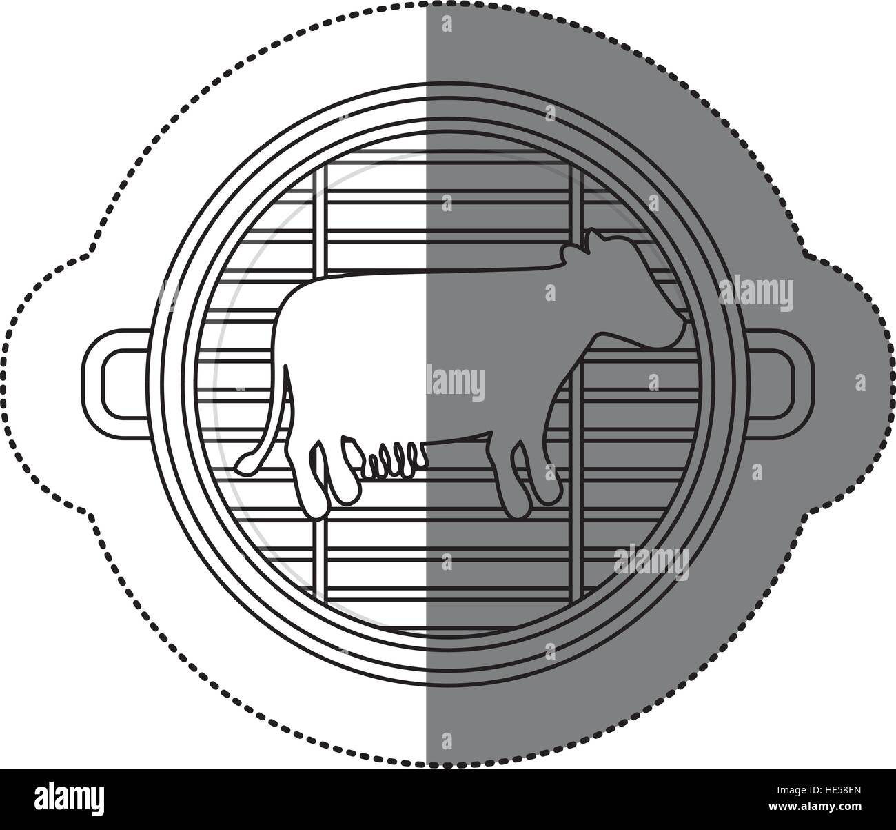 Isolated Grill And Cow Meat Design Stock Vector Image Art Alamy   Isolated Grill And Cow Meat Design HE58EN 