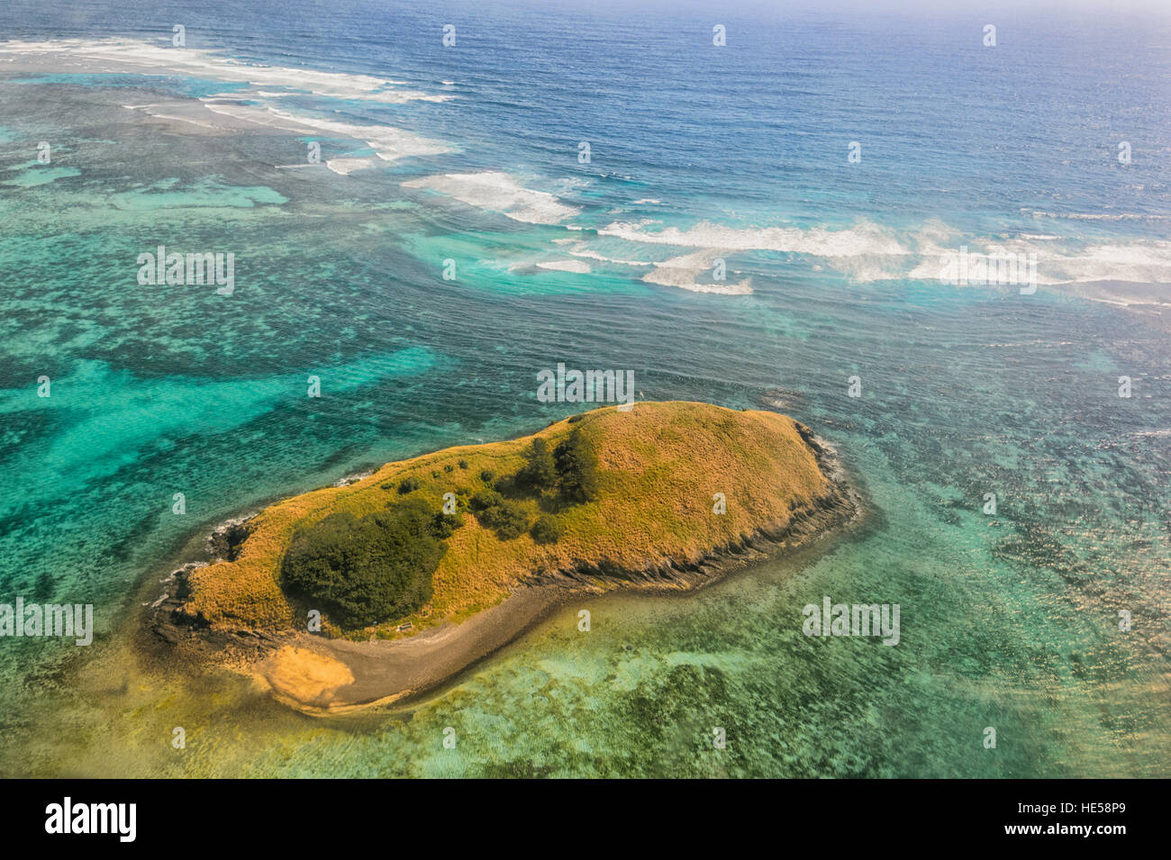 Aerial View of the reef near Lord Howe Island, Tasman Sea, New South Wales, NSW, Australia Stock Photo