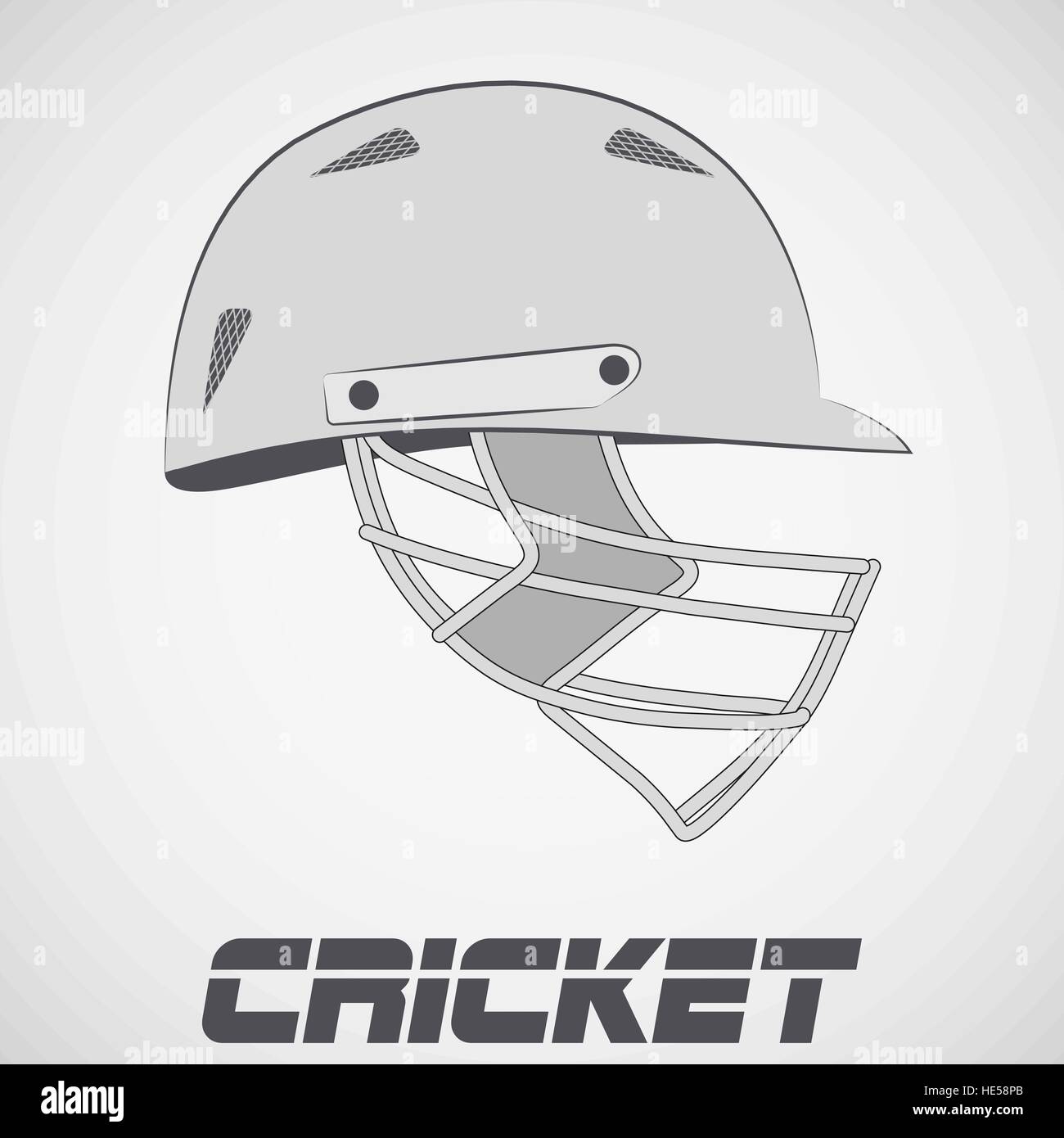 Cricket Helmet sketch Stock Vector