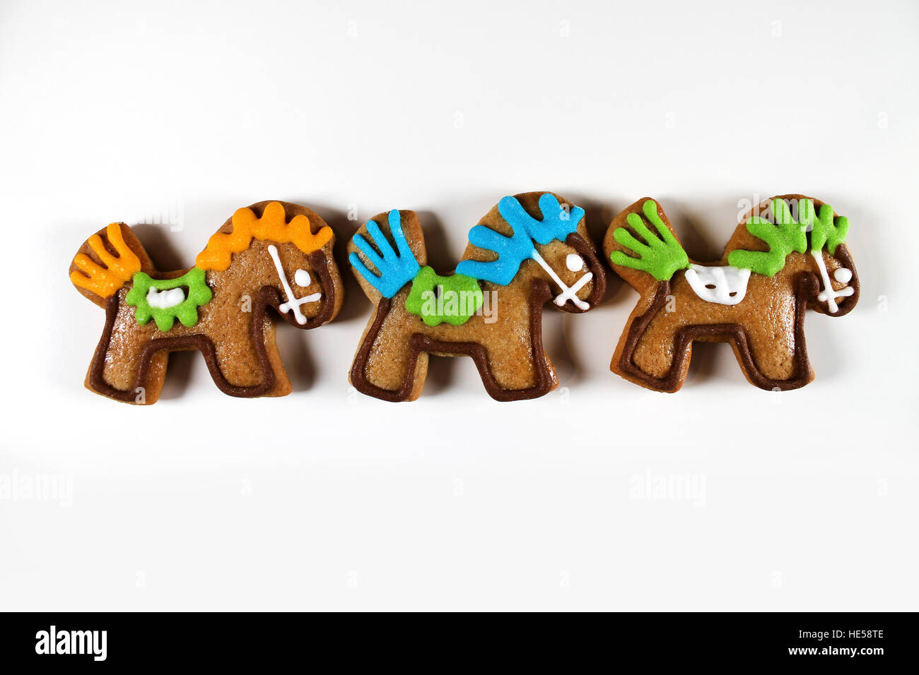 Traditional gingerbread Horse shaped cookies Stock Photo - Alamy