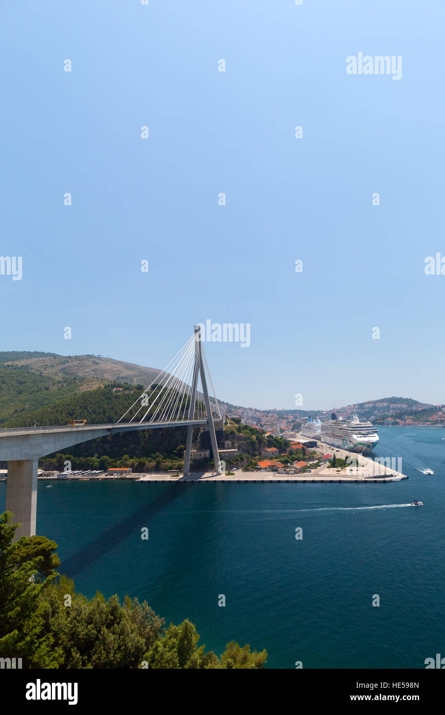 Franjo Tuđman Bridge, Dubrovnik, Croatia. Stock Photo