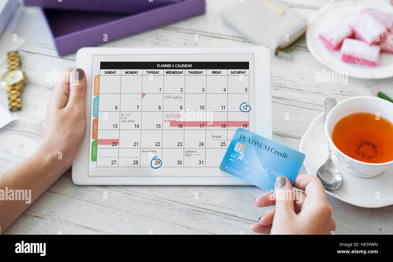 Planner Calendar Schedule Date Concept Stock Photo - Alamy