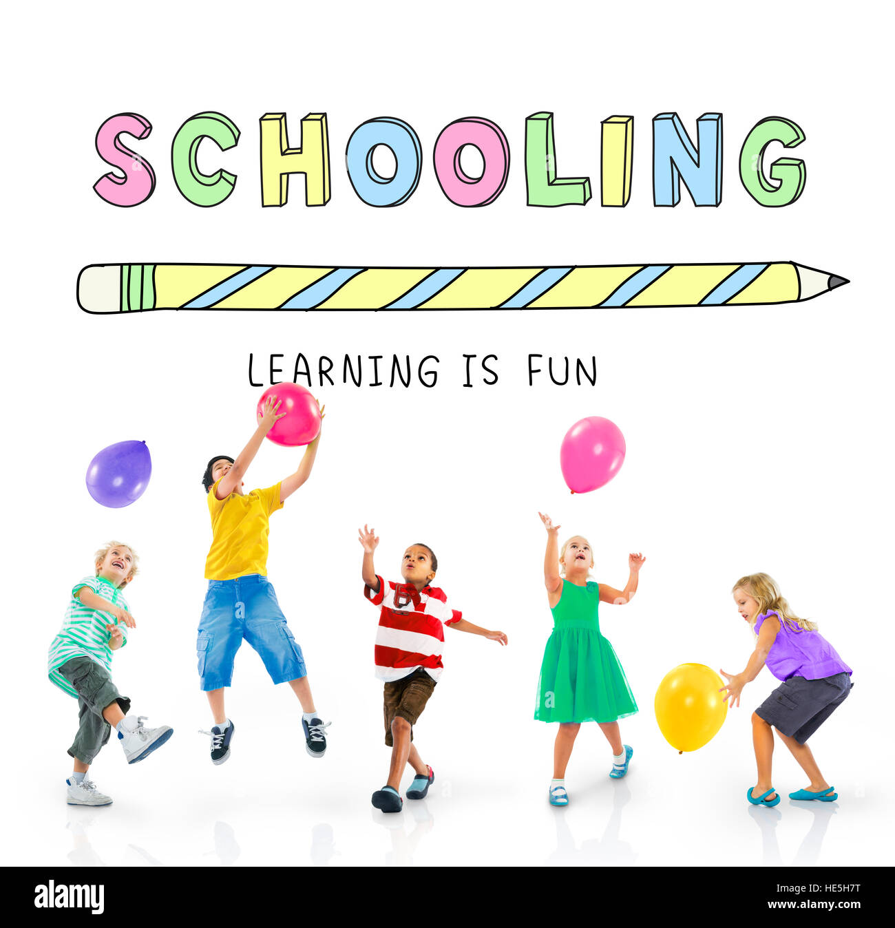 Education Learning Is Fun Children Graphic Concept Stock Photo - Alamy