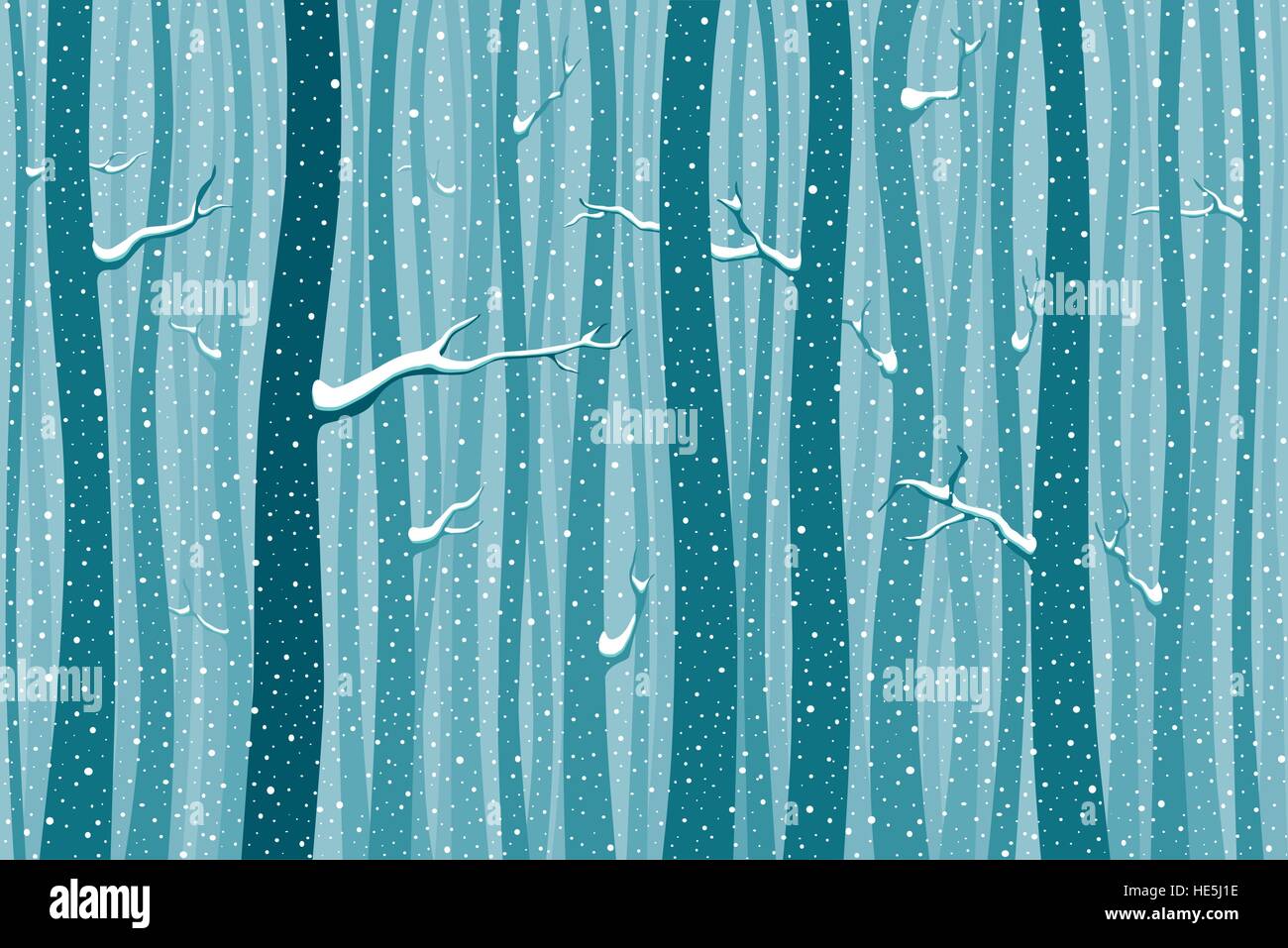 forest in winter Stock Vector