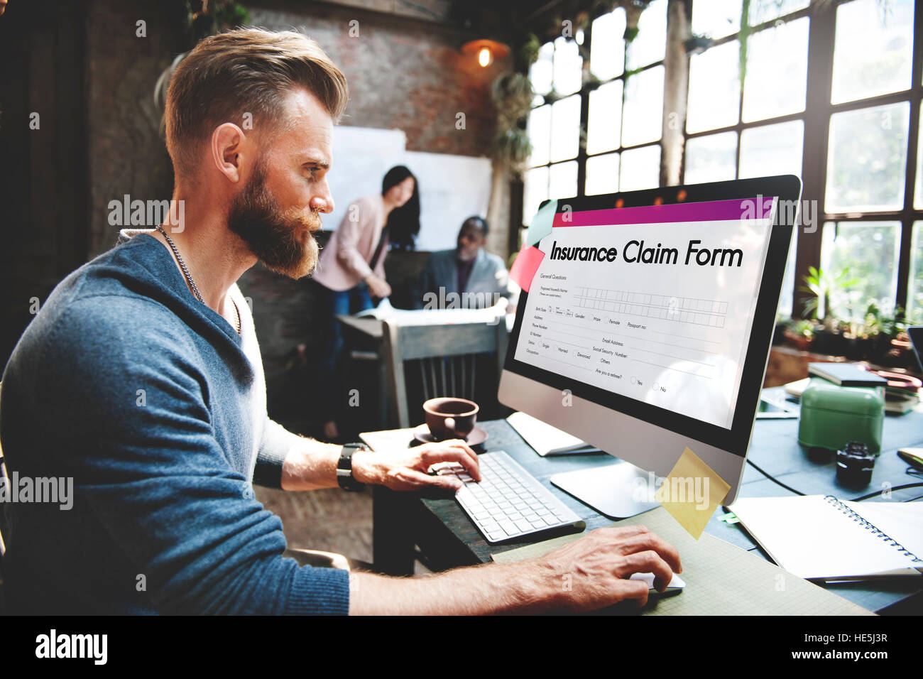 Insurance Claim Form Document Application Concept Stock