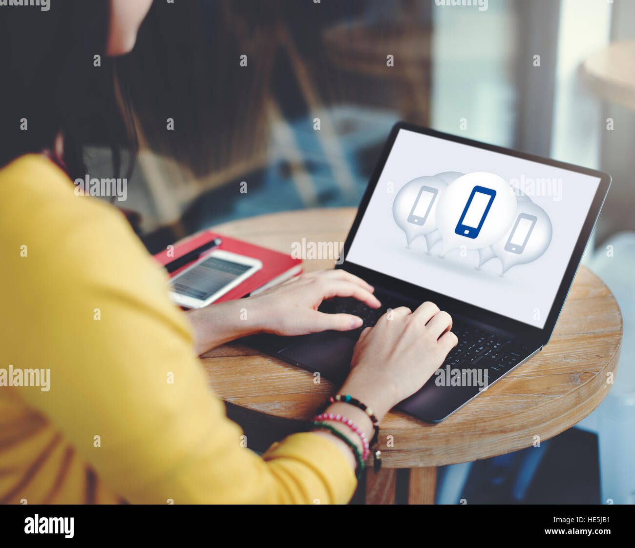 Smart Phone Mobile Internet Networking Talk Concept Stock Photo
