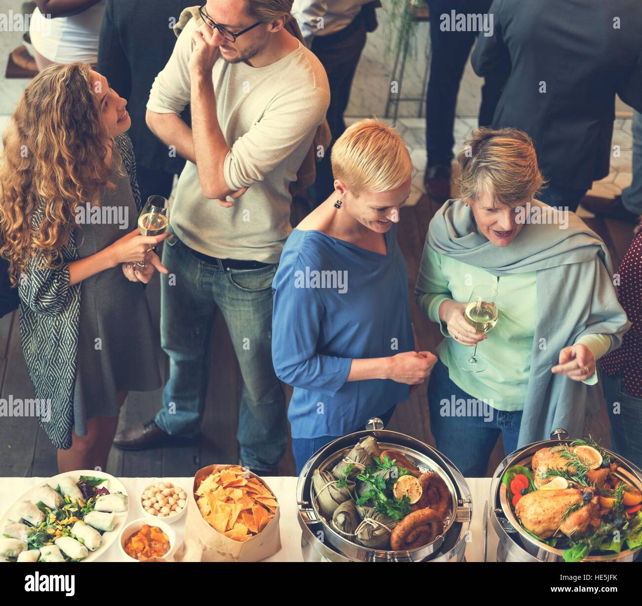 Party People Communication Talking Happiness Concept Stock Photo - Alamy