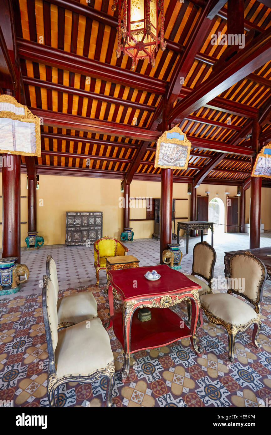 Interior of the Ta Tra Building at the Dien Tho Residence. Imperial ...