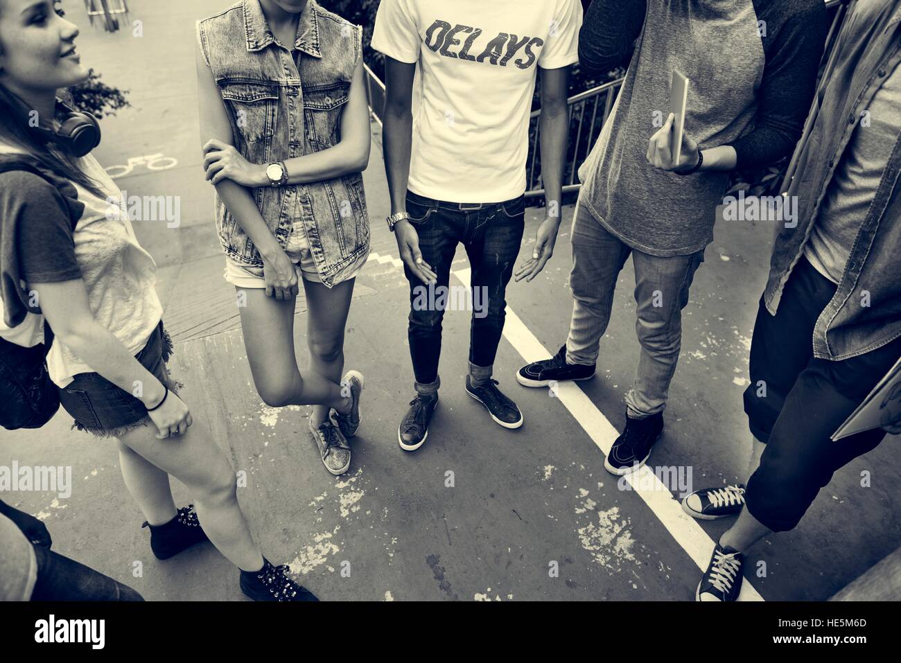 Cropped Guys Hanging Out Concept Stock Photo Alamy