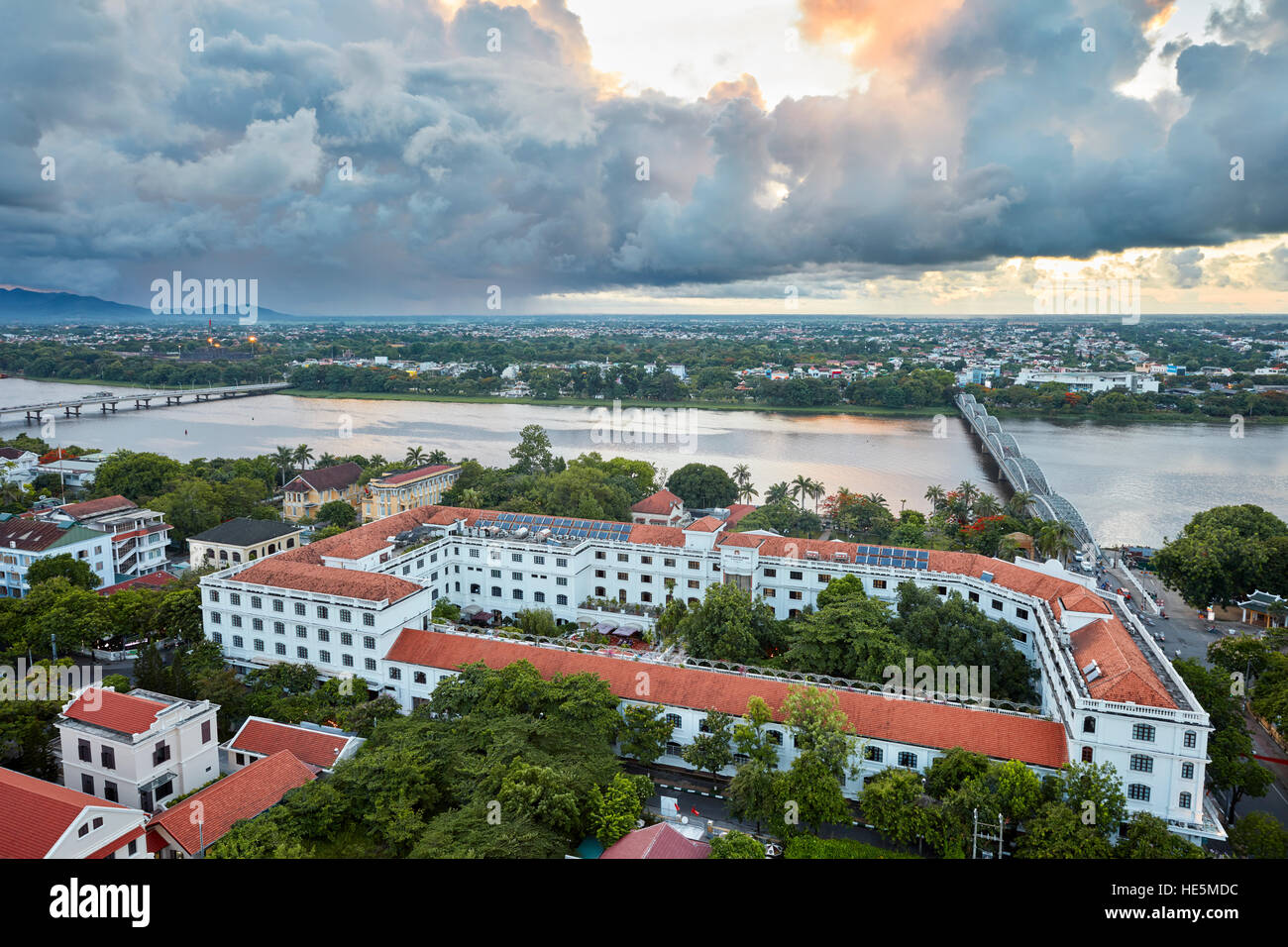 Elevated view of the Saigon Morin Hotel. Hue, Vietnam. Stock Photo