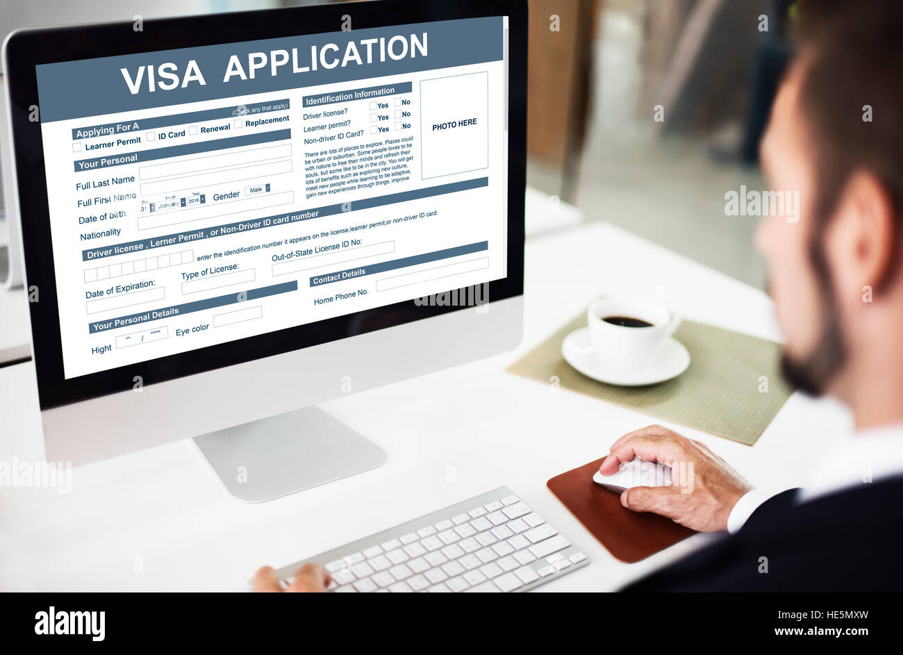 Visa Application Form Immigration Concept Stock Photo - Alamy