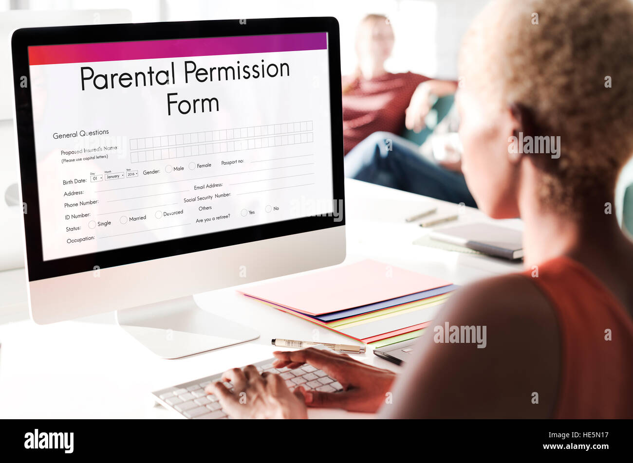 Parental Permission Form Consent Endorsement Concept Stock Photo Alamy