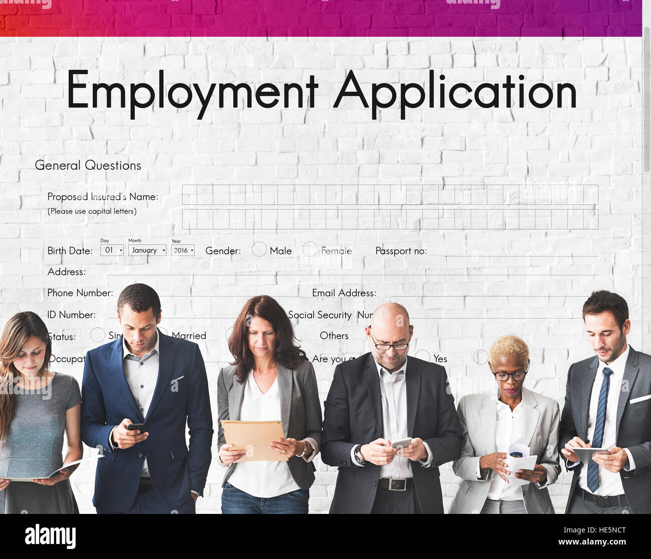 Employment Application Agreement Form Concept Stock Photo - Alamy