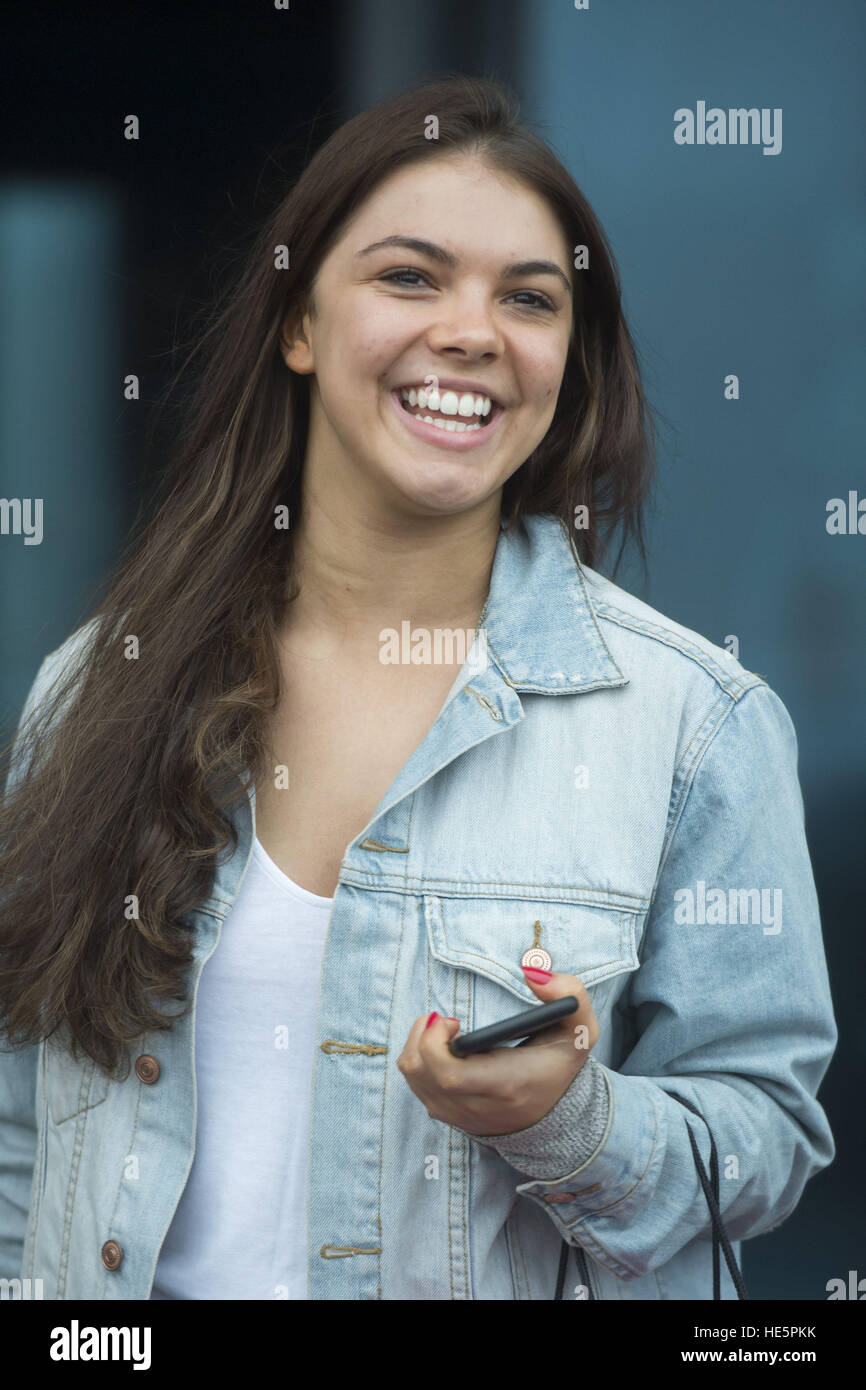 Chloe Hewitt leaves the Village Hotel Club Watford in London ahead of