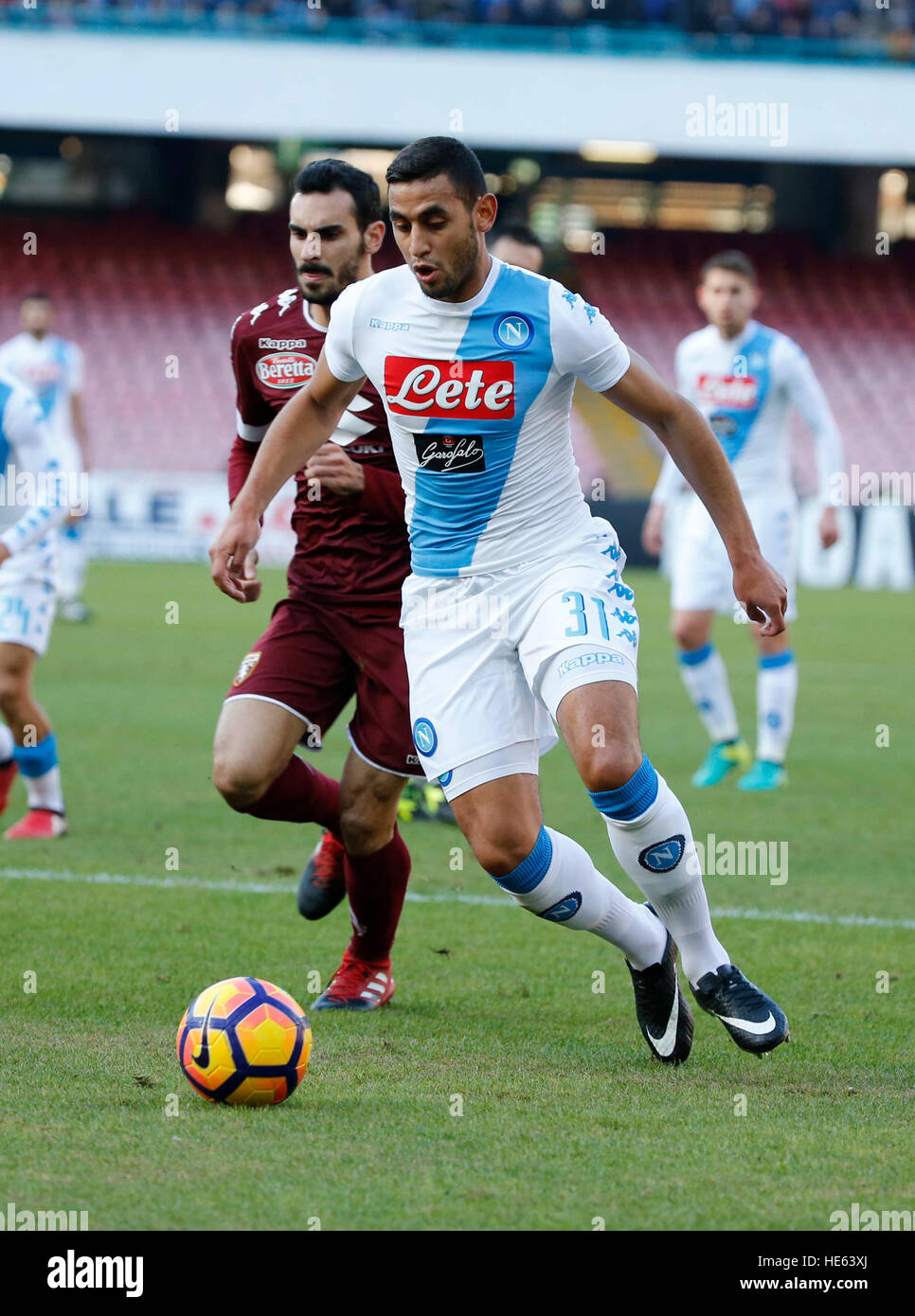 Naples, Italy. 18th Dec, 2016. Faouzi Ghoulam during the italian serie a soccer match, between SSC Napoli and Torino at the San Paolo stadium in Naples Italy, December 18, 2016 © agnfoto/Alamy Live News Stock Photo