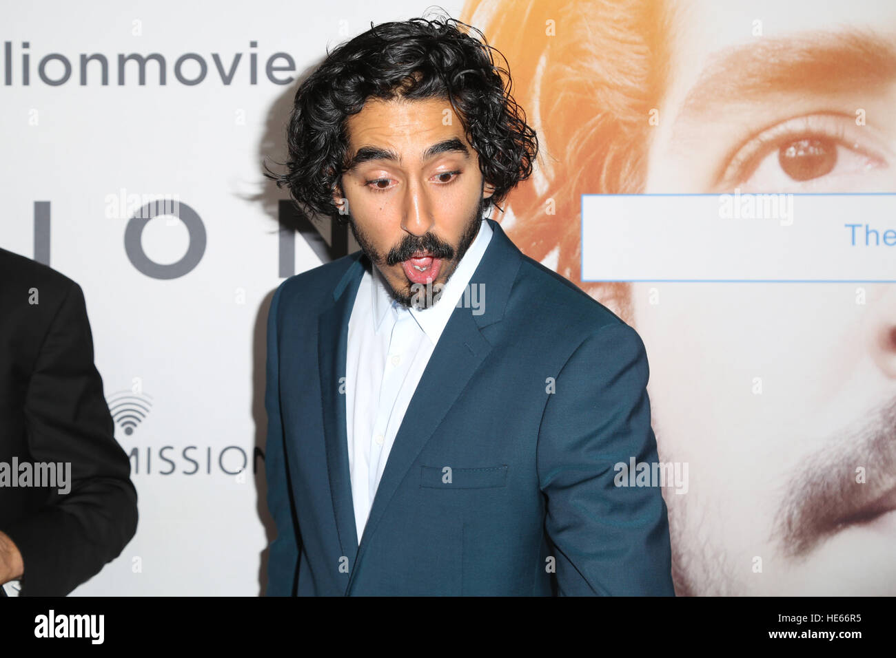 Sydney, Australia. 19 December 2016. Pictured: Dev Patel. The cast and crew of LION arrived on the red carpet for the Australian premiere at the State Theatre in Sydney.  The highly anticipated film comes from the producers of The King’s Speech and is based on the incredible true story of Saroo Brierley. Saroo is portrayed by Dev Patel in the film and his parents John and Sue Brierley are played by Nicole Kidman and David Wenham – the Brierley family will join the cast on the red carpet. Credit: © Richard Milnes/Alamy Live News Stock Photo