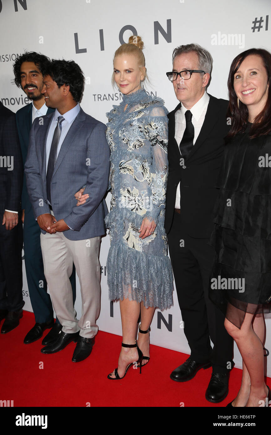 Sydney, Australia. 19 December 2016. The cast and crew of LION arrived on the red carpet for the Australian premiere at the State Theatre in Sydney.  The highly anticipated film comes from the producers of The King’s Speech and is based on the incredible true story of Saroo Brierley. Saroo is portrayed by Dev Patel in the film and his parents John and Sue Brierley are played by Nicole Kidman and David Wenham – the Brierley family will join the cast on the red carpet. Credit: © Richard Milnes/Alamy Live News Stock Photo