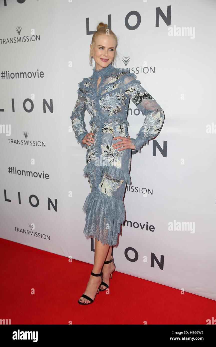 Sydney, Australia. 19 December 2016. Pictured: Nicole Kidman. The cast and crew of LION arrived on the red carpet for the Australian premiere at the State Theatre in Sydney.  The highly anticipated film comes from the producers of The King’s Speech and is based on the incredible true story of Saroo Brierley. Saroo is portrayed by Dev Patel in the film and his parents John and Sue Brierley are played by Nicole Kidman and David Wenham – the Brierley family will join the cast on the red carpet. Credit: © Richard Milnes/Alamy Live News Stock Photo