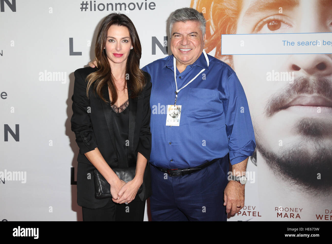 Sydney, Australia. 19 December 2016. Pictured: John Symond with his wife Amber. The cast and crew of LION arrived on the red carpet for the Australian premiere at the State Theatre in Sydney.  The highly anticipated film comes from the producers of The King’s Speech and is based on the incredible true story of Saroo Brierley. Saroo is portrayed by Dev Patel in the film and his parents John and Sue Brierley are played by Nicole Kidman and David Wenham – the Brierley family will join the cast on the red carpet. Credit: © Richard Milnes/Alamy Live News Stock Photo