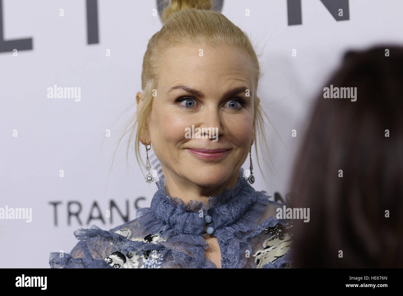 Sydney, Australia. 19 December 2016. Pictured: Nicole Kidman. The cast and crew of LION arrived on the red carpet for the Australian premiere at the State Theatre in Sydney.  The highly anticipated film comes from the producers of The King’s Speech and is based on the incredible true story of Saroo Brierley. Saroo is portrayed by Dev Patel in the film and his parents John and Sue Brierley are played by Nicole Kidman and David Wenham – the Brierley family will join the cast on the red carpet. Credit: © Richard Milnes/Alamy Live News Stock Photo