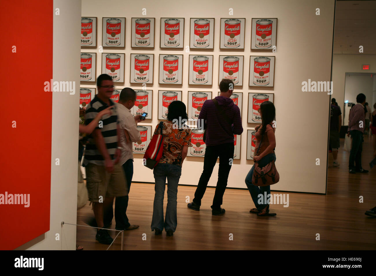 USA New York 2008 MOMA Museum of modern art with Andy Warhol prints Stock Photo