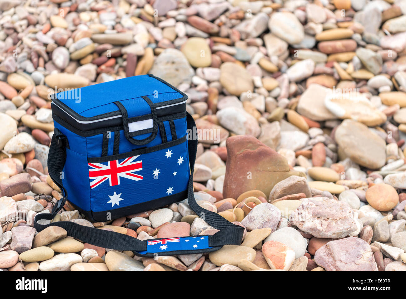 Cooler box in Australian Flag colors on Australia Day picnic Stock Photo Alamy
