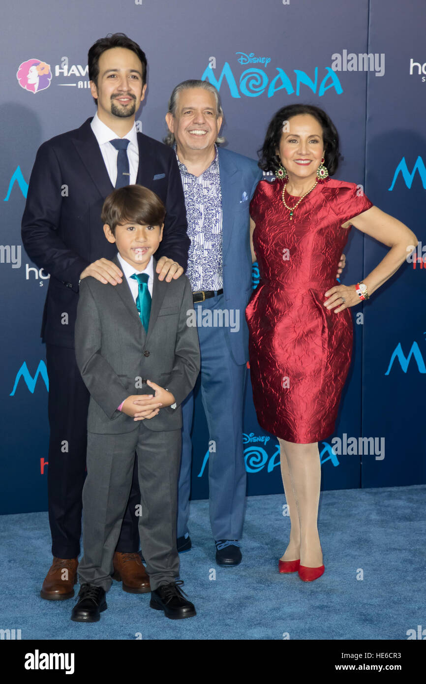 Lin-Manuel Miranda attending the premiere of Disney's 'Moana,' during AFI FEST 2016 presented by Audi, held at the El Capitan Theatre in Hollywood, California.  Featuring: Lin-Manuel Miranda Where: Los Angeles, California, United States When: 14 Nov 2016 Stock Photo
