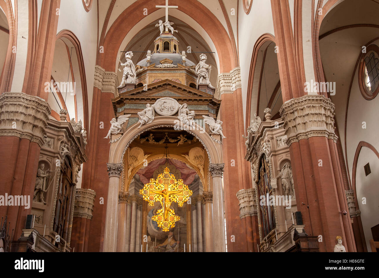 Altar of Cathedral Church; Bologna; Italy Stock Photo Alamy