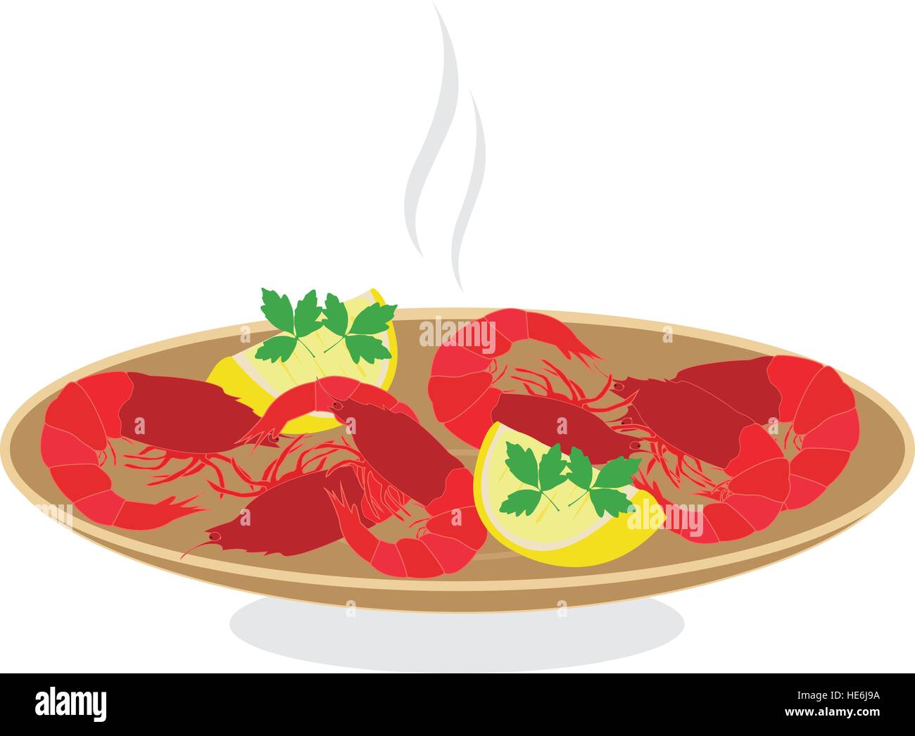 grilled prawns Stock Vector