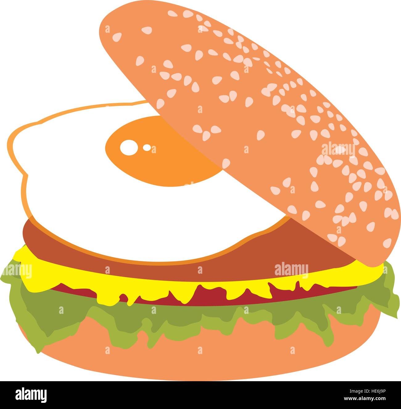 Burger with fried egg Stock Vector Image & Art Alamy