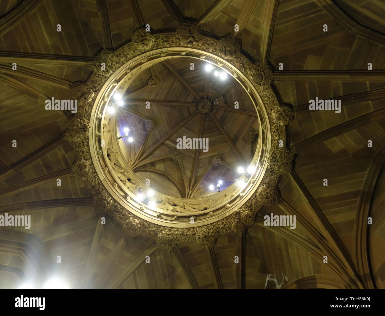 Gothic ceiling with lights Stock Photo Alamy