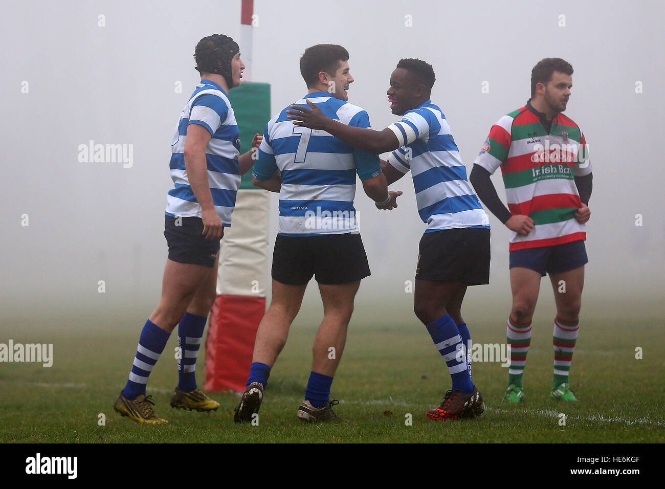 Wanstead Rugby Wanstead score their first try during Ilford Wanderers RFC vs Wanstead ...
