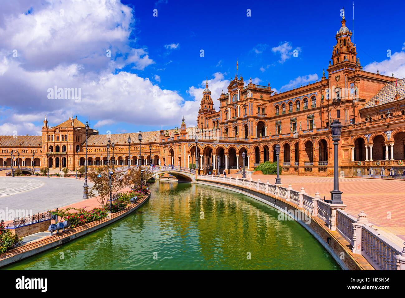 Seville, Spain at Plaza de Espana. Stock Photo