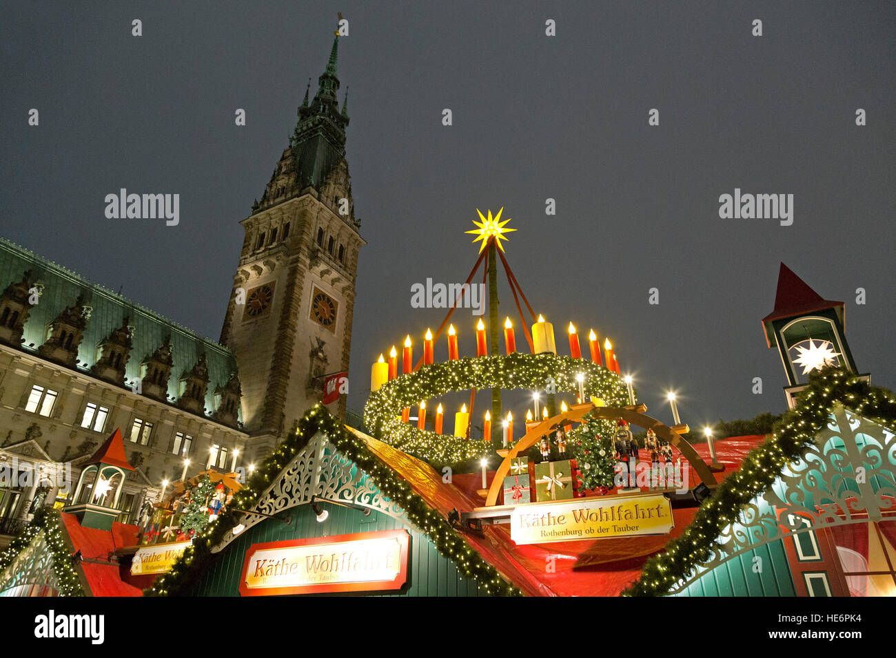 Christmas Market Hamburg Germany Stock Image
