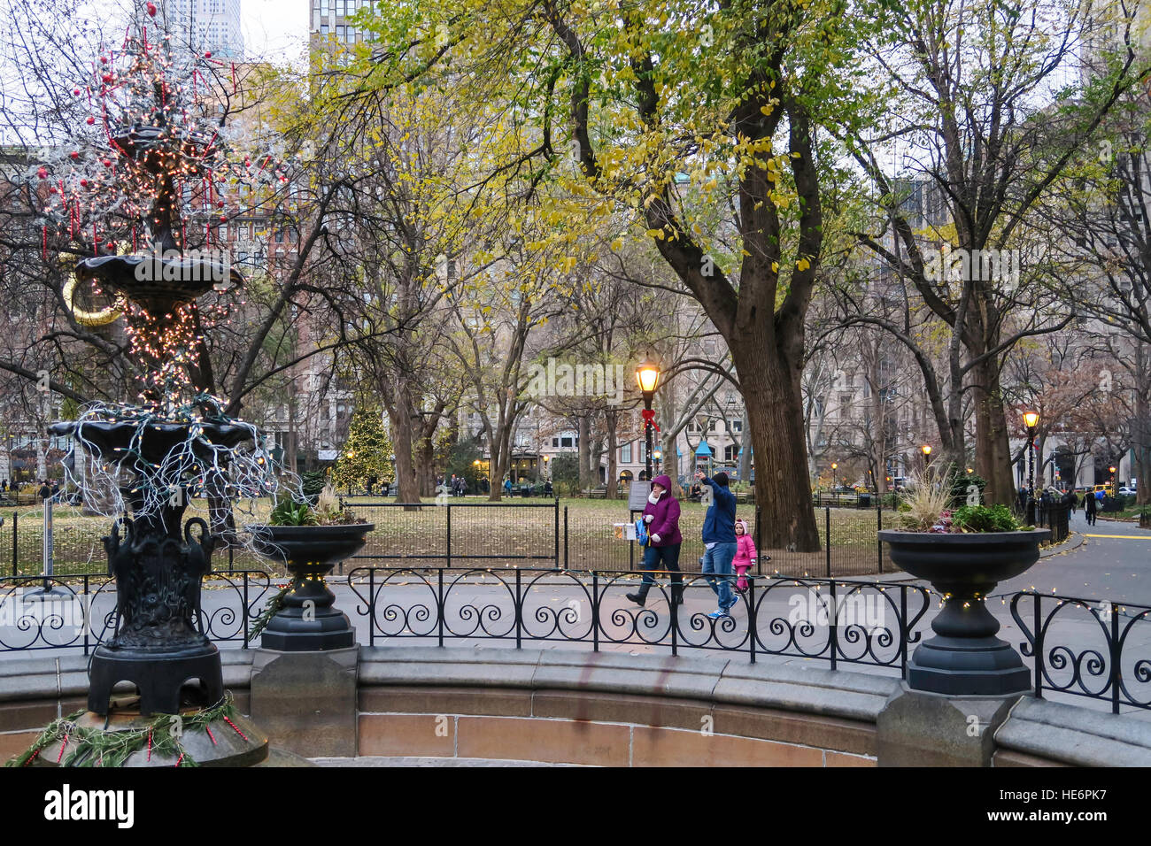 Holiday Season in Madison Square Park, New York City, USA Stock Photo