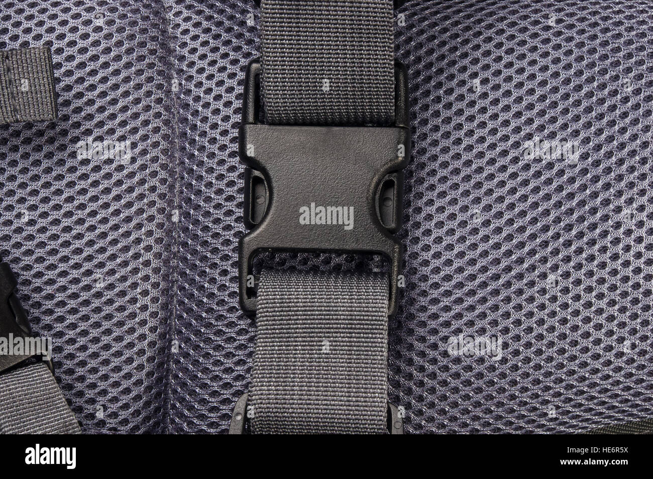 closeup of the fittings and seams in the black backpack Stock Photo Alamy