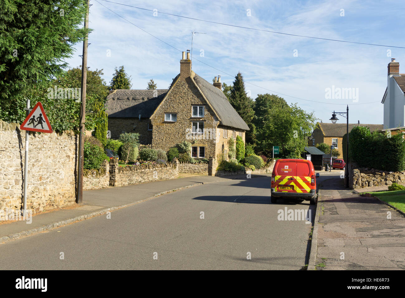 Street scene in the pretty Northamptonshire village of Milton Malsor; a