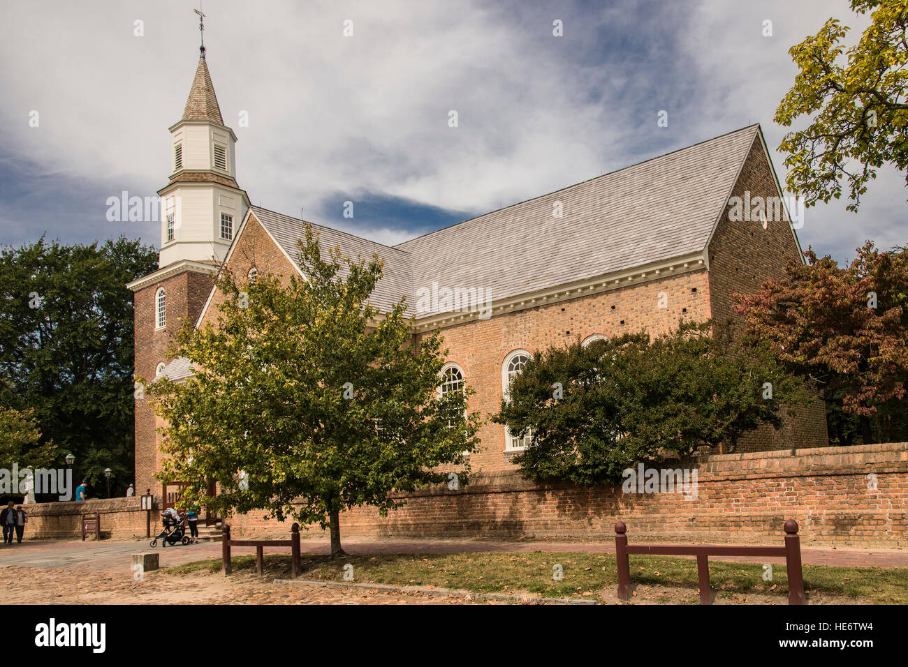 Bruton Parish Church in Williamsburg, Virginia. Stock Photo