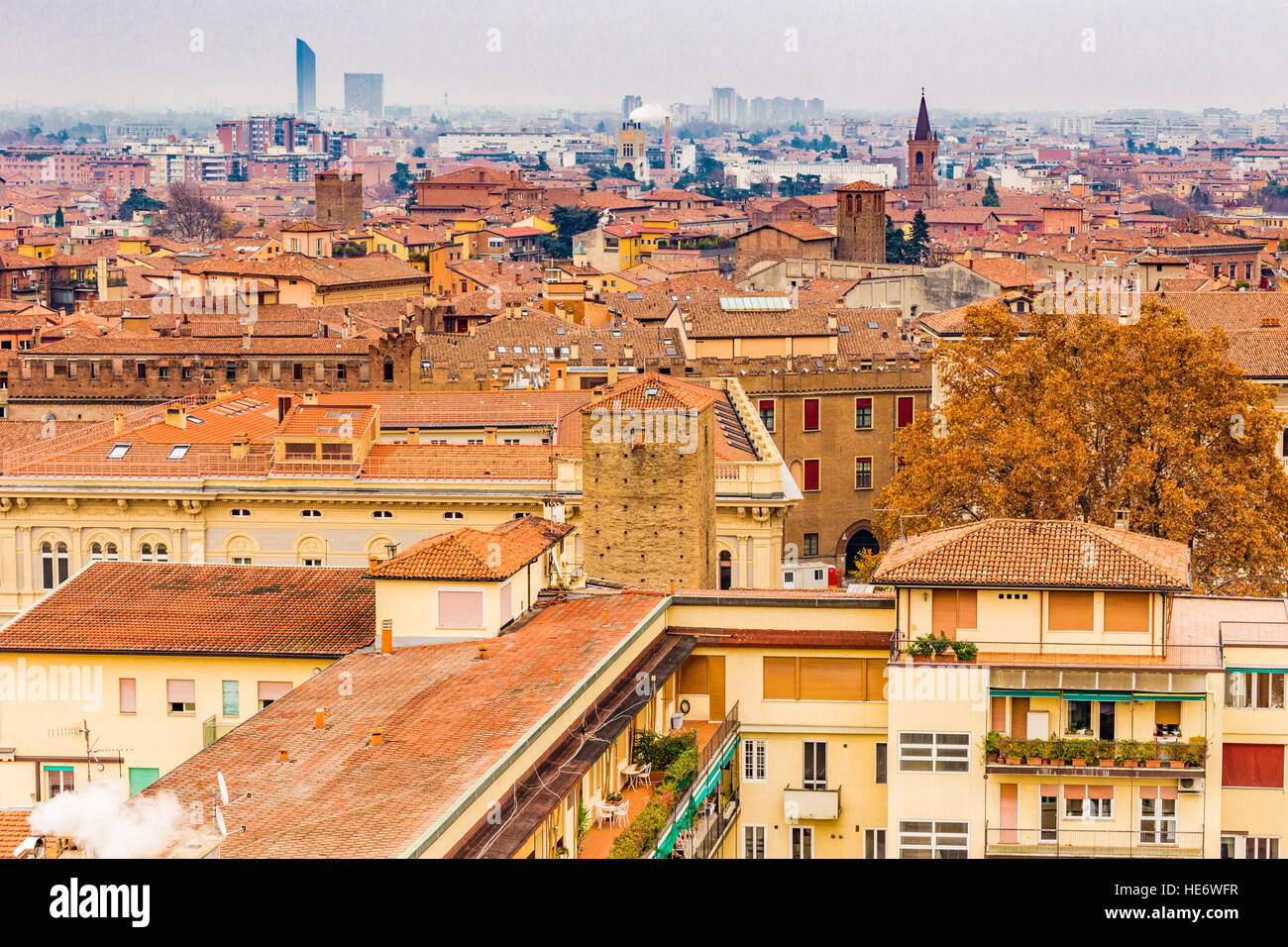 Aerial cityscape view of Bologna in Italy Stock Photo Alamy