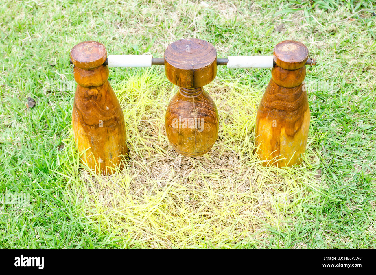 Wood ball, or Woodball sport that originated in Thailand Stock Photo
