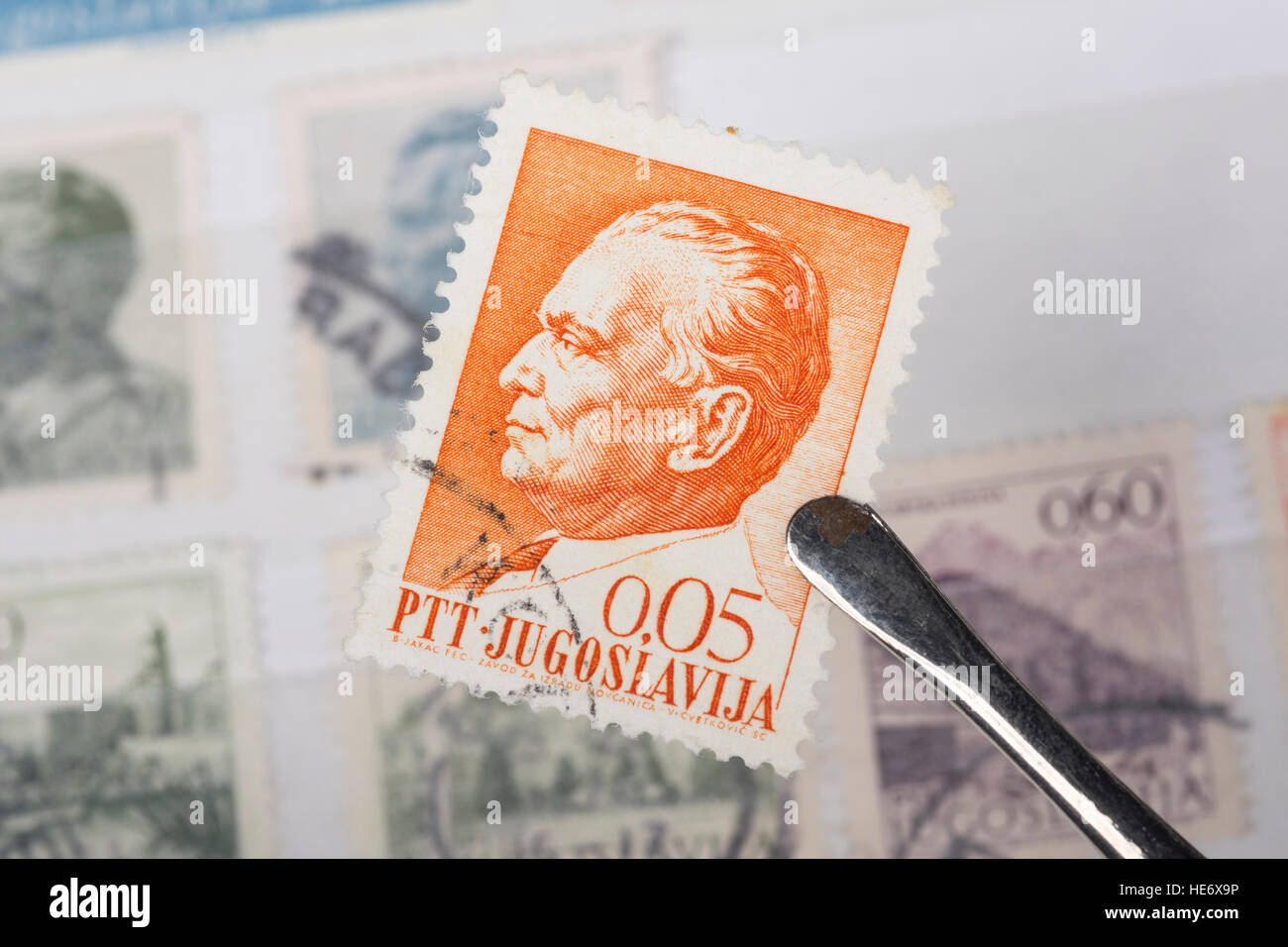 An old  Yugoslavian postage stamp. Stock Photo