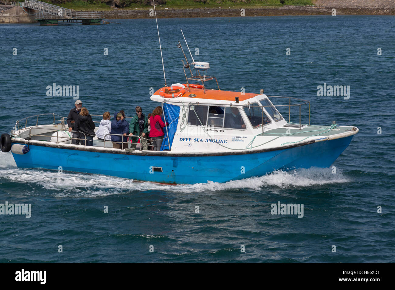 Boat tour to Skellig Rocks from Portmagee, County Kerry Ireland Stock Photo