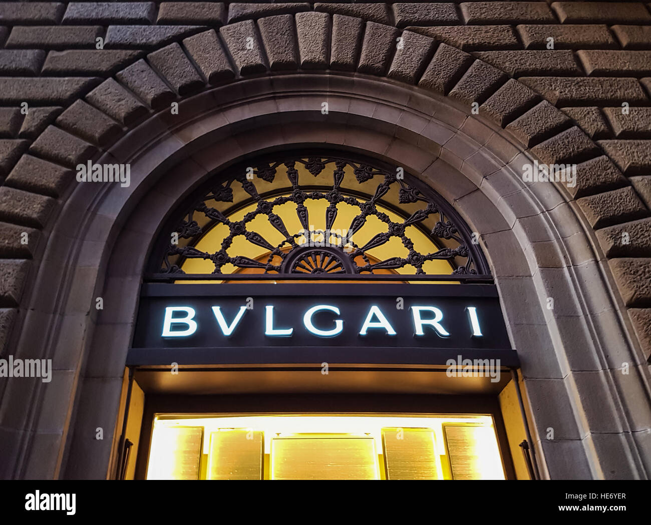 Detail of the Bulgari store in Florence, Italy Stock Photo - Alamy