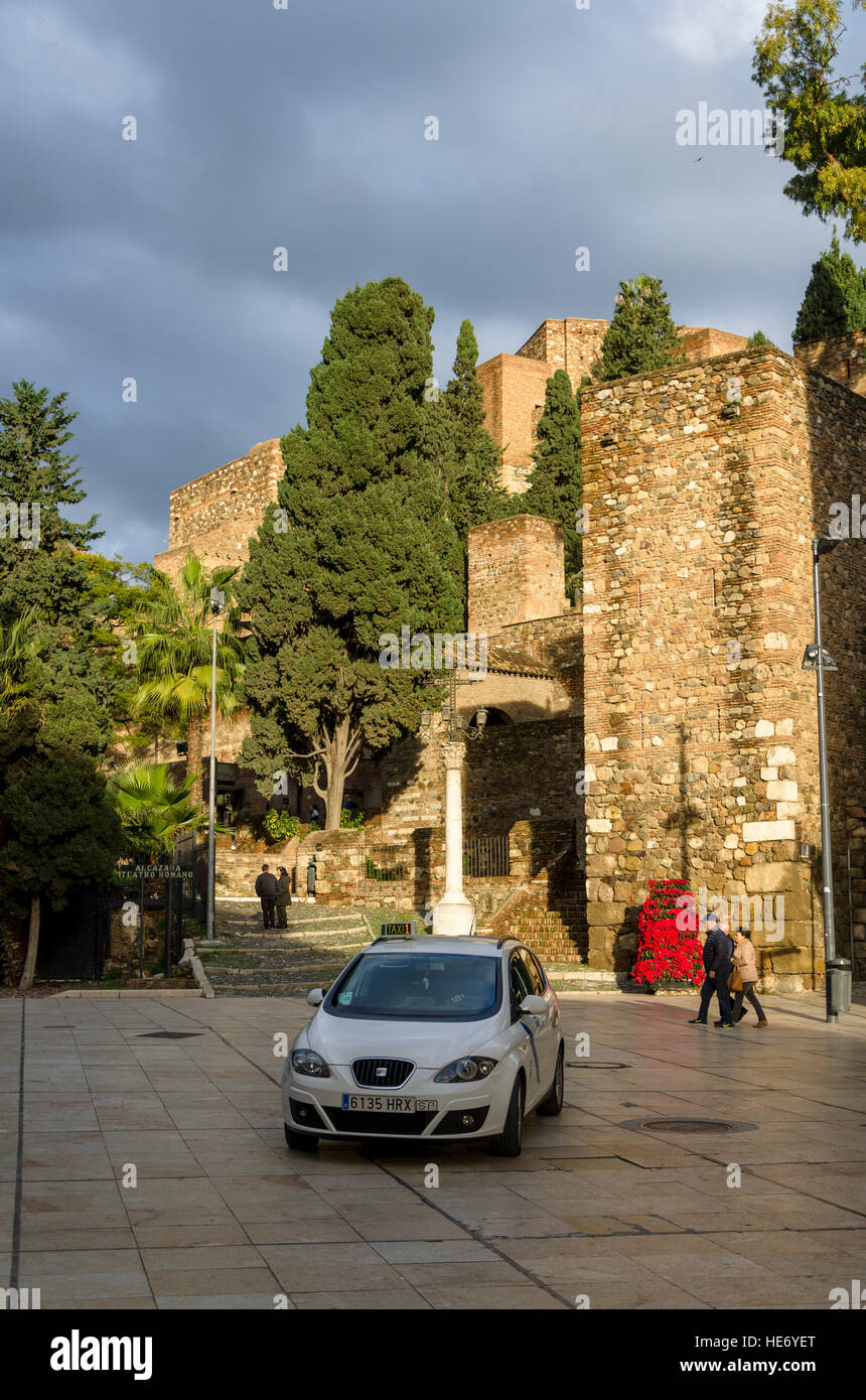 Entrance of Moorish Alcazaba fortification, Malaga, Andalusia, Spain Stock Photo