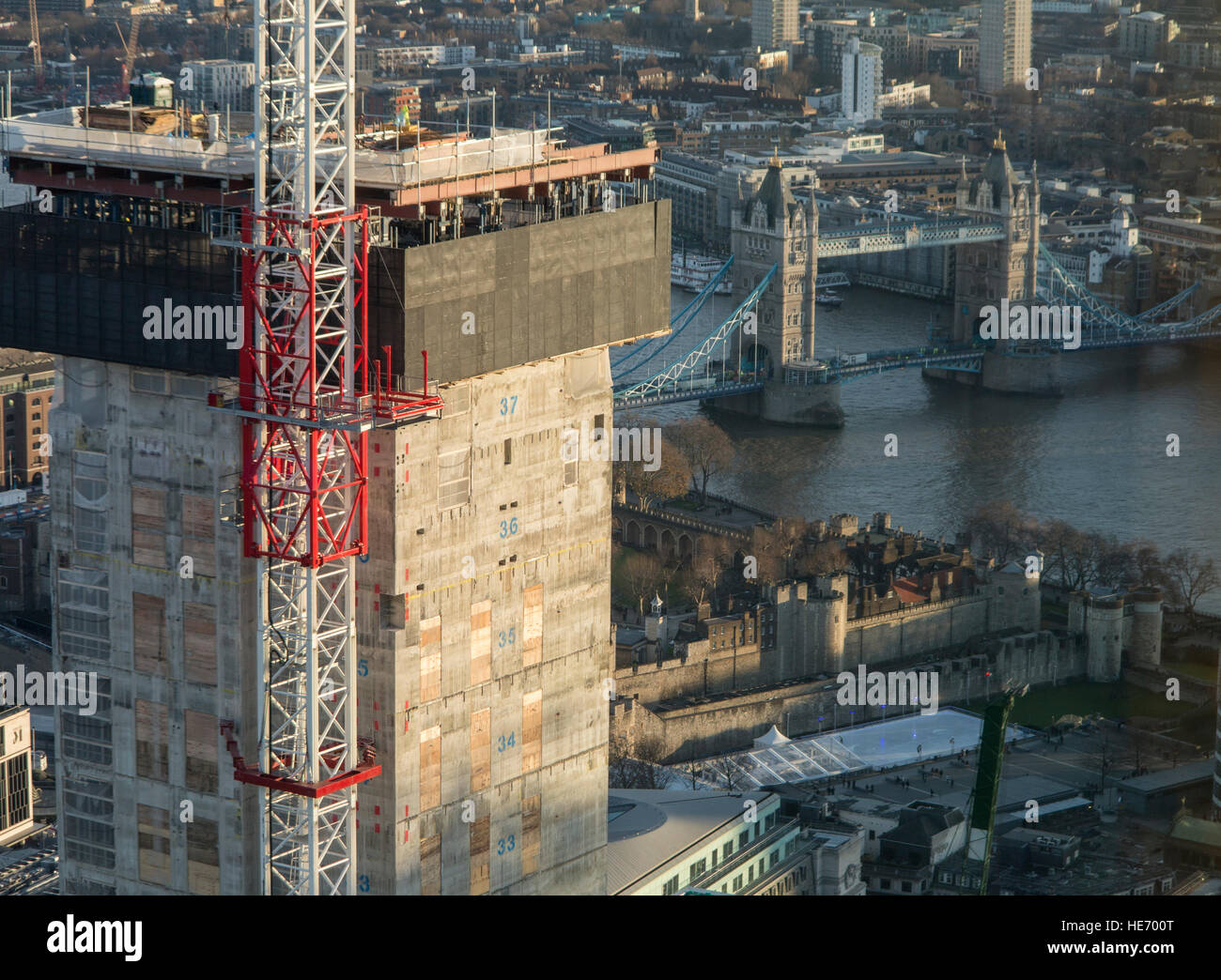 Major construction on high rise buildings in London Stock Photo