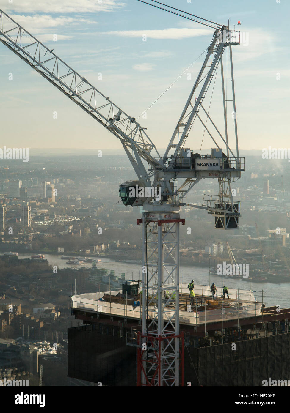 Major construction on high rise buildings in London Stock Photo