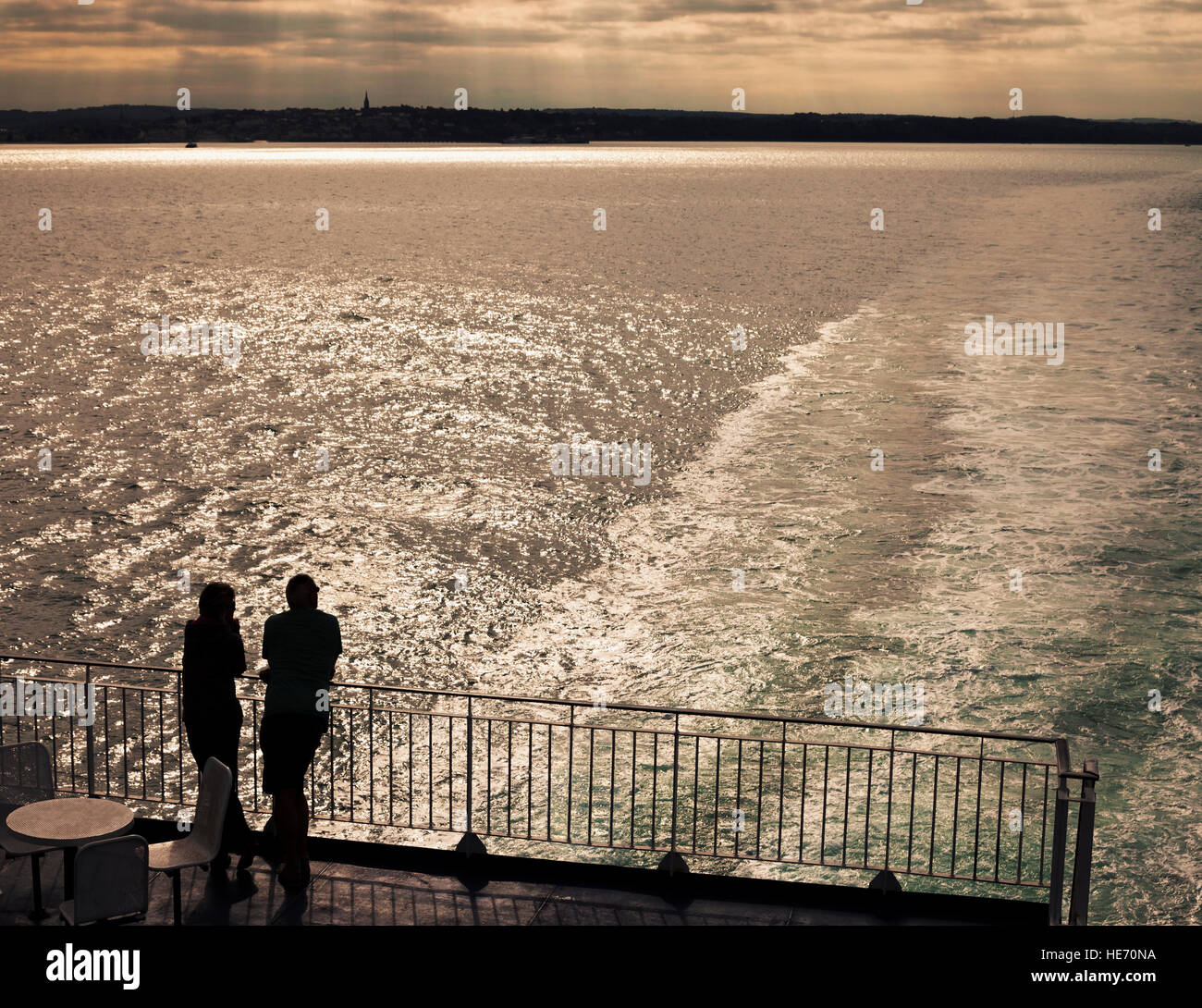 Couple on a cruise ship. Stock Photo